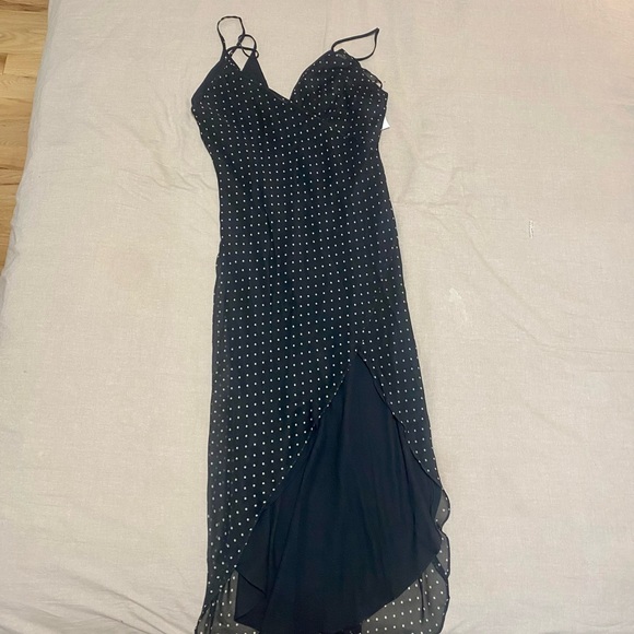 Mango polka dot high low gauze dress - Picture 3 of 5